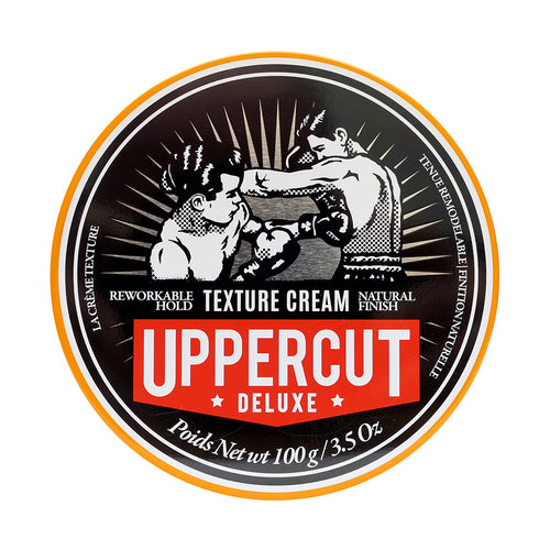 Uppercut Deluxe Texture Cream 100 g, pot fermé sur fond blanc